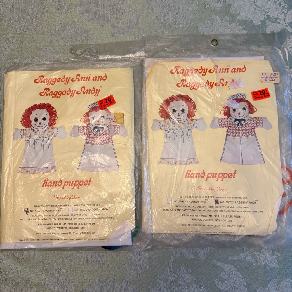 Raggedy Ann and Andy Hand Puppets